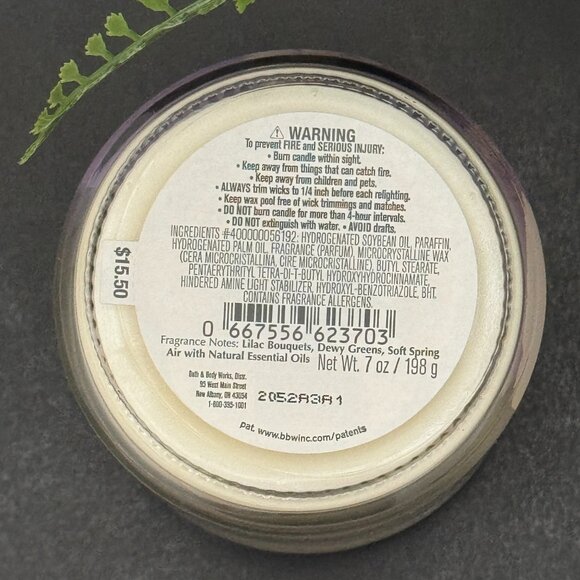 BBW Fresh Cut Lilacs Bath & Body Works Mason Jar Single Wick Candle - Picture 10 of 10